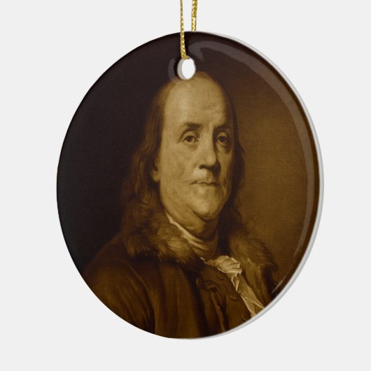 Benjamin Franklin Head and Shoulders Portrait Keramikornament (Links)