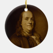 Benjamin Franklin Head and Shoulders Portrait Keramikornament (Hinten)