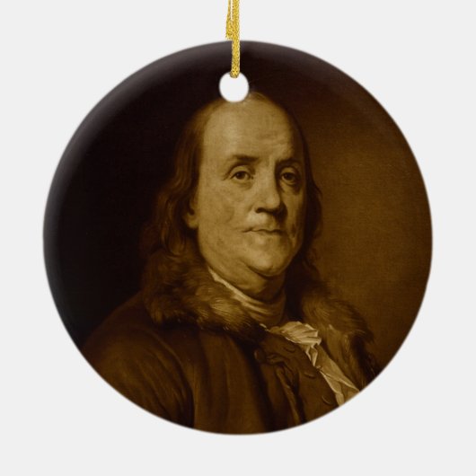 Benjamin Franklin Head and Shoulders Portrait Keramikornament (Hinten)