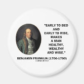 Benjamin Franklin Healthy Wealthy Wise Zitat Magnet (Vorne)