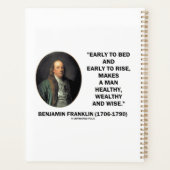 Benjamin Franklin Healthy Wealthy Wise Zitat Planer (Rückseite)
