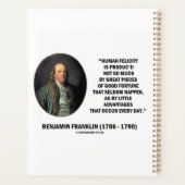 Benjamin Franklin Human Felicity Vorteile Zitat Planer (Rückseite)