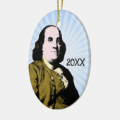 Benjamin Franklin im Pop-Art-Stil Keramik Ornament (Links)