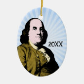 Benjamin Franklin im Pop-Art-Stil Keramik Ornament (Vorne)