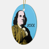Benjamin Franklin im Pop-Art-Stil Keramik Ornament (Links)
