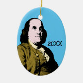 Benjamin Franklin im Pop-Art-Stil Keramik Ornament (Vorne)