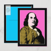 Benjamin Franklin im Pop-Art-Stil Postkarte (Vorne/Hinten)