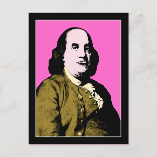 Benjamin Franklin im Pop-Art-Stil Postkarte (Vorderseite)
