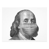 Benjamin Franklin in Maske Fotodruck (Vorne)