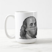 Benjamin Franklin in Maske Kaffeetasse (Links)