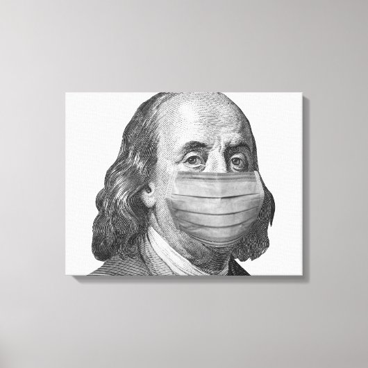 Benjamin Franklin in Maske Leinwanddruck (Vorderseite)