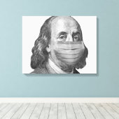 Benjamin Franklin in Maske Leinwanddruck (Insitu (Holzboden))