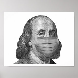 Benjamin Franklin in Maske Poster