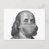 Benjamin Franklin in Maske Postkarte (Vorderseite)