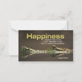 Benjamin Franklin Inspirational Zitat "Glück" Mitteilungskarte