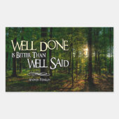 Benjamin Franklin Inspirational Zitat "Gut gemacht Rechteckiger Aufkleber (Vorderseite)