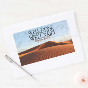 Benjamin Franklin Inspirational Zitat "Gut gemacht Rechteckiger Aufkleber