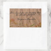 Benjamin Franklin Inspirational Zitat "Leere Tasch Rechteckiger Aufkleber (Tasche)