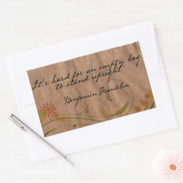 Benjamin Franklin Inspirational Zitat "Leere Tasch Rechteckiger Aufkleber