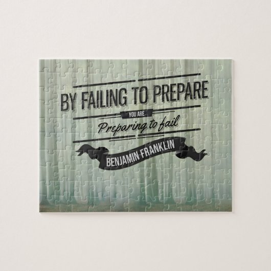 Benjamin Franklin Inspirational Zitat "Vorbereitun Puzzle (Horizontal)