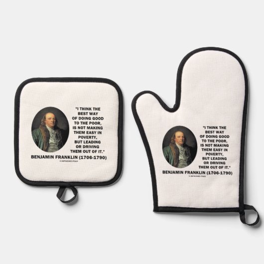 Benjamin Franklin ist der beste Weg, gute Arme zu Ofenhandschuh & Topflappen-Set (Vorderseite)