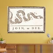 Benjamin Franklin "Join or Die" Cartoon Poster Leinwanddruck (Insitu (Wohnzimmer))