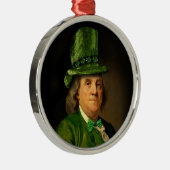 Benjamin Franklin Klee St. Patricks Day Ornament Aus Metall (Rechts)