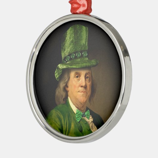Benjamin Franklin Klee St. Patricks Day Ornament Aus Metall (Links)