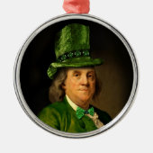 Benjamin Franklin Klee St. Patricks Day Ornament Aus Metall (Vorne)