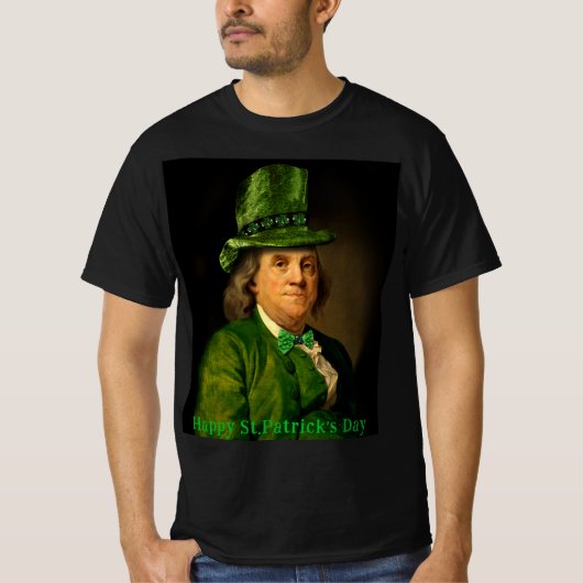 Benjamin Franklin Klee St. Patricks Day T-Shirt (Vorderseite)