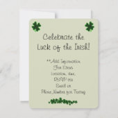 Benjamin Franklin Klee St. Patricks Tag Einladung (Rückseite)