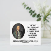 Benjamin Franklin komponiert sich selbst weiser al Postkarte (Stehend Vorderseite)