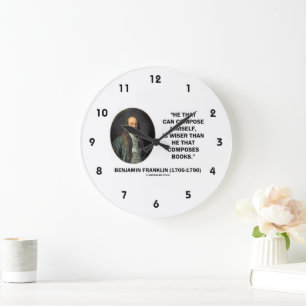 Benjamin Franklin komponiert sich weisere Bücher Große Wanduhr