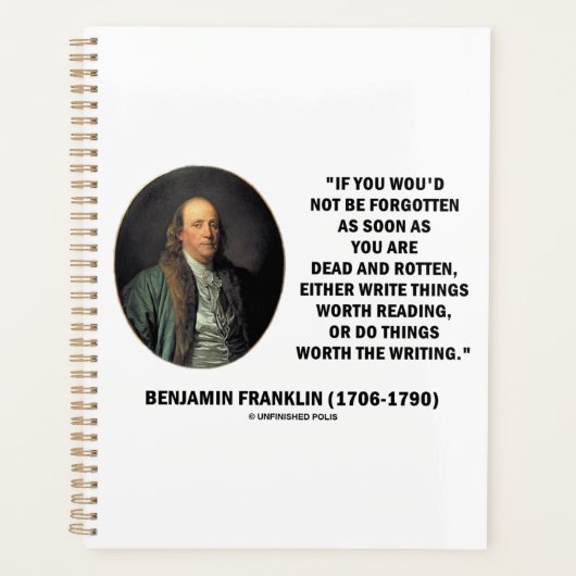 Benjamin Franklin lässt sich nicht vergessen, schr Planer (Vorderseite)