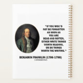 Benjamin Franklin lässt sich nicht vergessen, schr Planer (Rückseite)