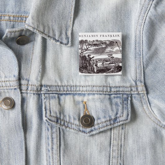 Benjamin Franklin leitet sein Drachen-Experiment Button (Beispiel)