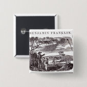 Benjamin Franklin leitet sein Drachen-Experiment Button (Vorne & Hinten)