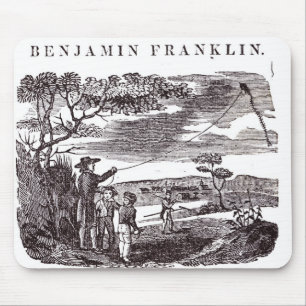 Benjamin Franklin leitet sein Drachen-Experiment Mousepad