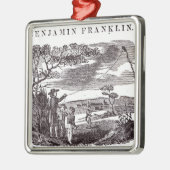 Benjamin Franklin leitet sein Drachen-Experiment Ornament Aus Metall (Links)