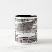 Benjamin Franklin leitet sein Drachen-Experiment Zweifarbige Tasse (Mittel)