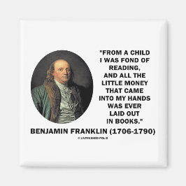 Benjamin Franklin liebt es Geld zu lesen Zitat Magnet