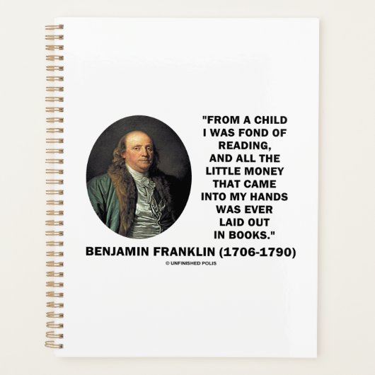 Benjamin Franklin liebt es Geld zu lesen Zitat Planer (Vorderseite)