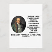 Benjamin Franklin liebt es Geld zu lesen Zitat Postkarte (Vorderseite)