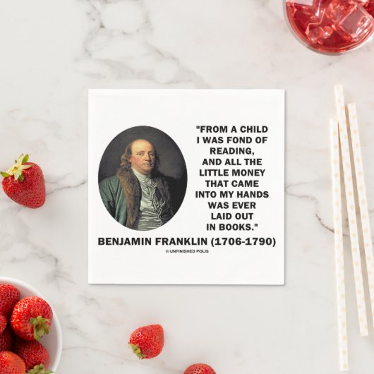 Benjamin Franklin liebt es Geld zu lesen Zitat Serviette (Beispiel)