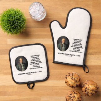 Benjamin Franklin Menschliches Glück Vorteile Zita Ofenhandschuh & Topflappen-Set