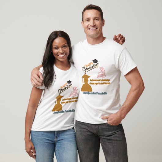 Benjamin Franklin Motto weiß T-Shirt (Unisex)