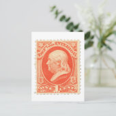 Benjamin Franklin One Cent US-Postwertzeichen Postkarte (Stehend Vorderseite)