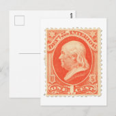 Benjamin Franklin One Cent US-Postwertzeichen Postkarte (Vorne/Hinten)