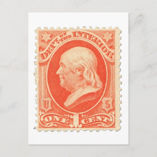 Benjamin Franklin One Cent US-Postwertzeichen Postkarte (Vorderseite)