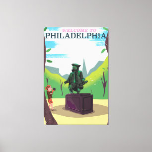 Benjamin Franklin Philadelphia Cartoon Leinwanddruck
